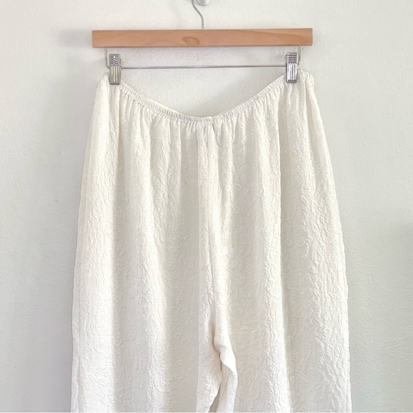 NWT Citron Santa Monica Silk Matelasse Pull On Ankle Pant Ivory XL - Picture 5 of 14
